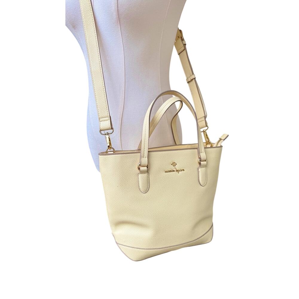 Nanette Lepore Butter Yellow Pebbled Leather Tote Shoulder Crossbody NWOT - Picture 6 of 12